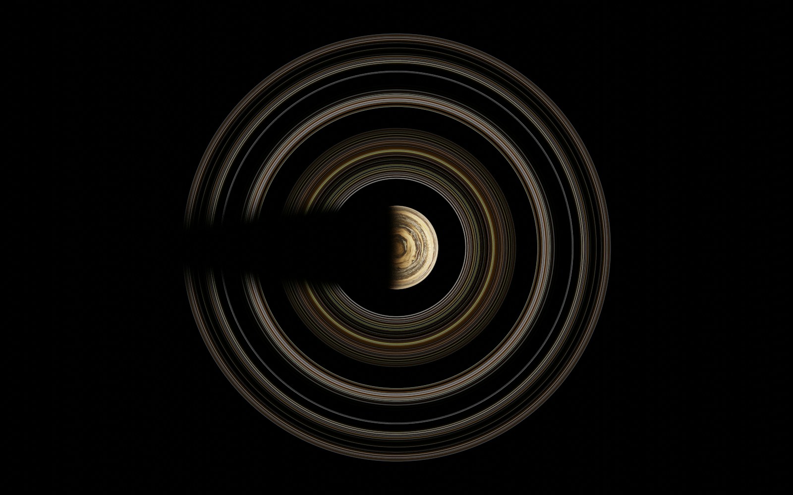 a black and white photo of the earth's rings
